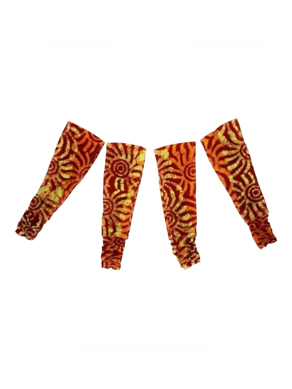 Headband African Fabric Ethnic Thick Elastic Back Stretch Orange Batik Print